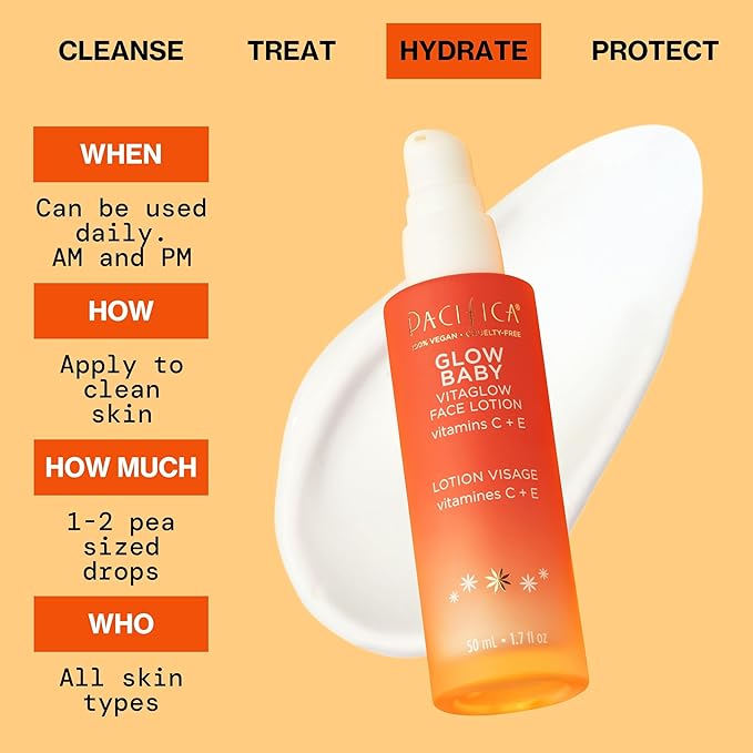 Pacifica, Glow Baby Vitaglow Face Lotion, 1.7 Fl Oz