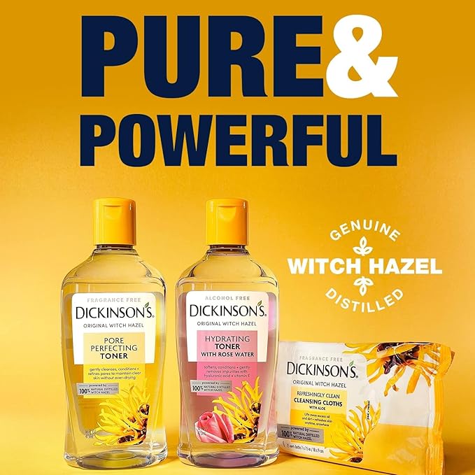 Dickinson's Original Witch Hazel Pore Perfecting Toner | 100% Natural Distilled Witch Hazel | America's #1 Toner | Refines Pores | Removes Impurities & Oil | 16 Fl Oz (Pack of 2)