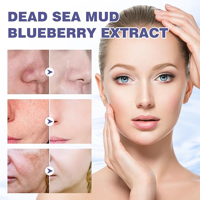 Clay Mud Face Mask for Women,Blueberry Dead Sea Mud Facial Mask Skincare,Deeping Cleansing,Oil Control,Hydrating Face Cleaning Clay Masks for All Skin Types (4.2OZ)