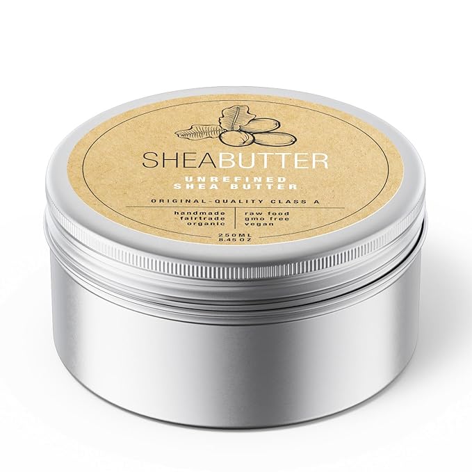 SHEABUTTER Premium Raw and Unrefined Shea Butter - Pure Organic Handmade African Shea Butter, Deep Hydration and Skin Moisturizer for Dry Skin, Hair, Face, and Body (8.5 oz)