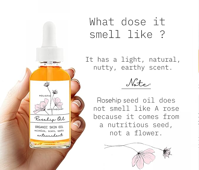 Premium Organic Rosehip Seed Oil for the Face, Skin, Hair, and Nails. Cold Pressed, Unrefined, Non-GMO Natural Rose hip Oil Pure Natural Moisturizer Serum