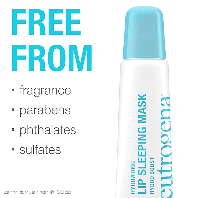 Neutrogena Hydro Boost Hydrating Lip Sleeping Mask with Hyaluronic Acid,Clear Overnight and Daily Moisturizing Treatment for Very Dry Lips,Fragrance Free Squeeze Tube Lip Balm,0.35 oz,(Pack of 2)