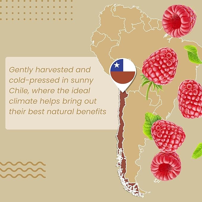 Best Nature's Red Raspberry Seed Oil – 100% Pure, Organic, Cold-Pressed – Natural Face & Hair Moisturizer – Rich in Vitamin E, Omega 3 – Anti-Aging Skincare – 2 fl oz / 60 ml