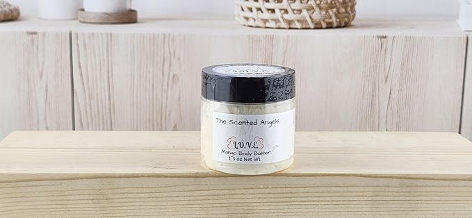 TSA Handmade Whipped Mango Love Body Butter Cream, Luxury Body Lotion for Dry Skin, Daily Moisturizing Shea Butter, Sunflower Oil, Mothers, Fathers, Women, Men, Teens, 1.5 oz Jar