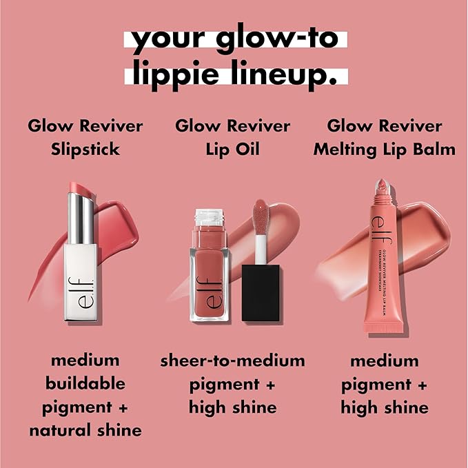 e.l.f. Glow Reviver Slipstick, Tinted Lip Oil Stick, Non-Sticky & Hydrating For A Soft-Shine Finish, Vegan & Cruelty-Free, Cara-melt