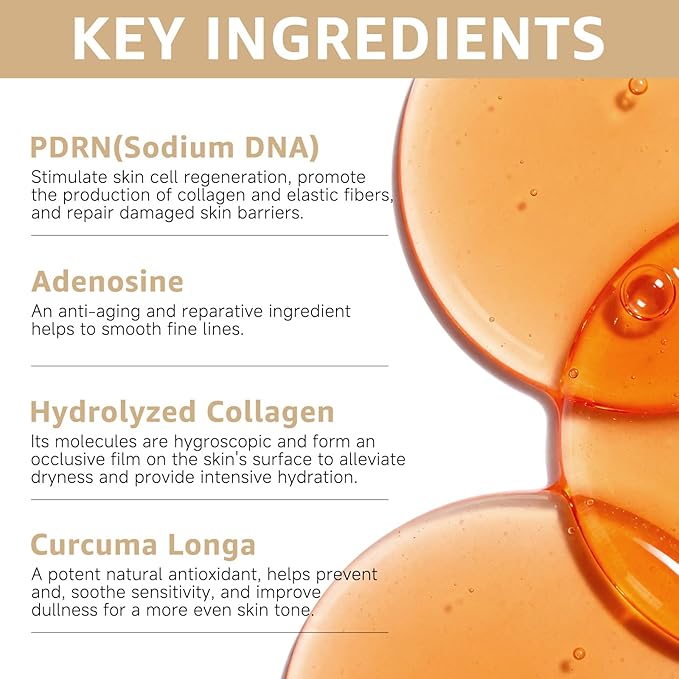 Salmon DNA PDRN Peptide Serum, stem cell serum for face with salmon dna, korean skin care for sensitive skin,deep hydration&moisturizing,fast-absorbing(Unscented,1.01 fl.oz.,30ml)