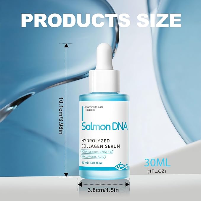 PDRN Serum with Salmon DNA, Hyaluronic Acid & Peptides, Anti-Aging Face Treatment for Firming, Plumping & Refining Skin Texture, Korean Recipe Skincare, 30ml