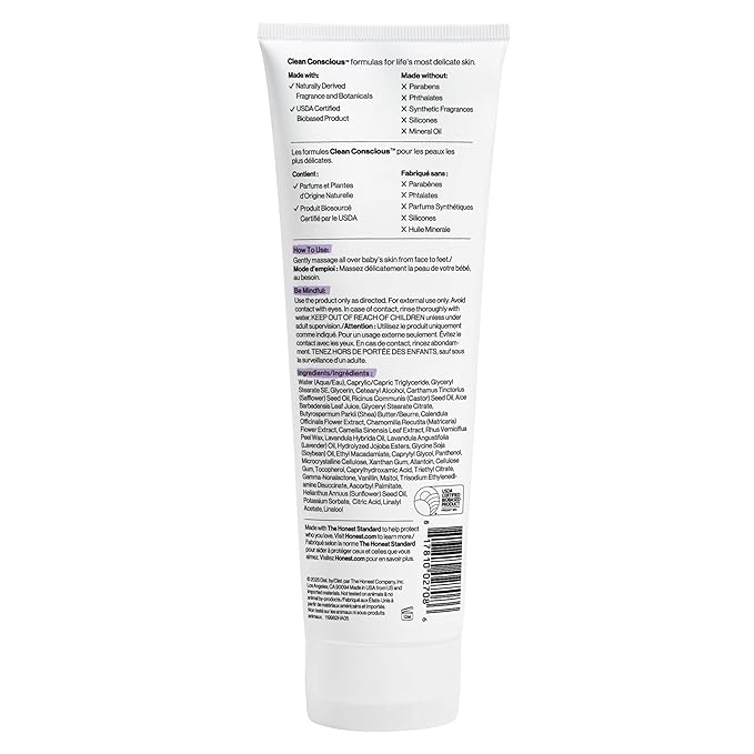The Honest Company Hydrating Face Body Lotion, Fast Absorbing, Naturally Derived, Hypoallergenic, Lavender Calm, 8.5 fl oz