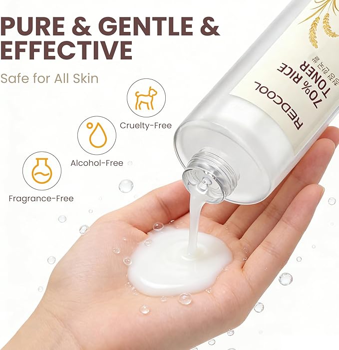 Rice Toner & Serum for Face, 70% Rice Water Facial Toner, Lightweight Hydrating Skin Care for Daily Use, Moisturizing Face Toner Suitable for All Skin Types, 120ml / 4.0 fl oz