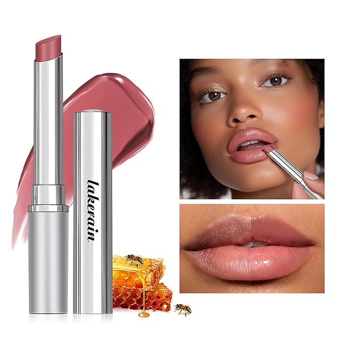 BAISEN DIARY Pink Honey Lipstick Tinted Lip Balm - Sheer Hydrating Lipstick for All Skin Tones - Moisturizing Lip Color, Nourishing Lip Balm with Natural Black Cherry Tint