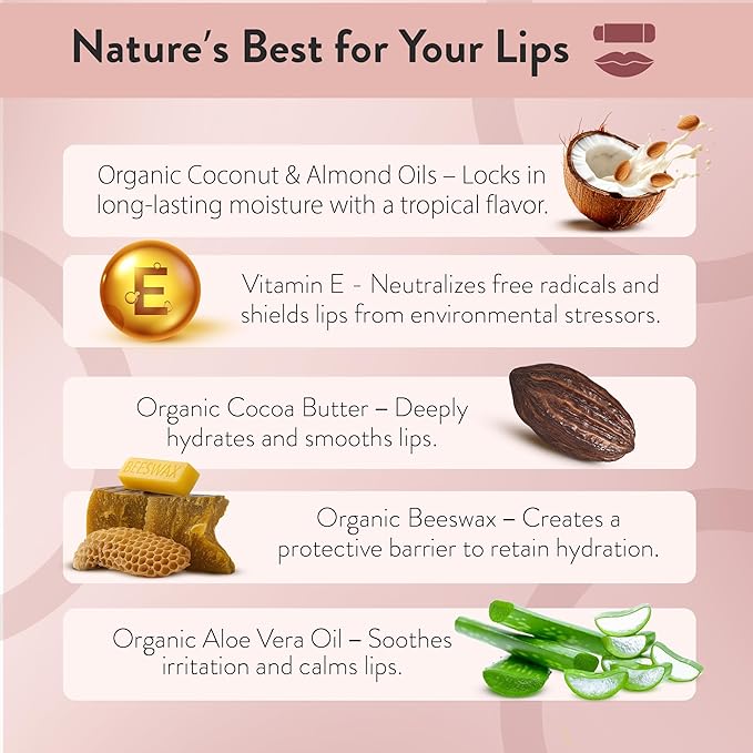Moroccan Magic Coconut Almond SPF 15 Lip Balm | Argan Oil & Essential Oils | Family Owned | Cruelty Free | 2 Pack