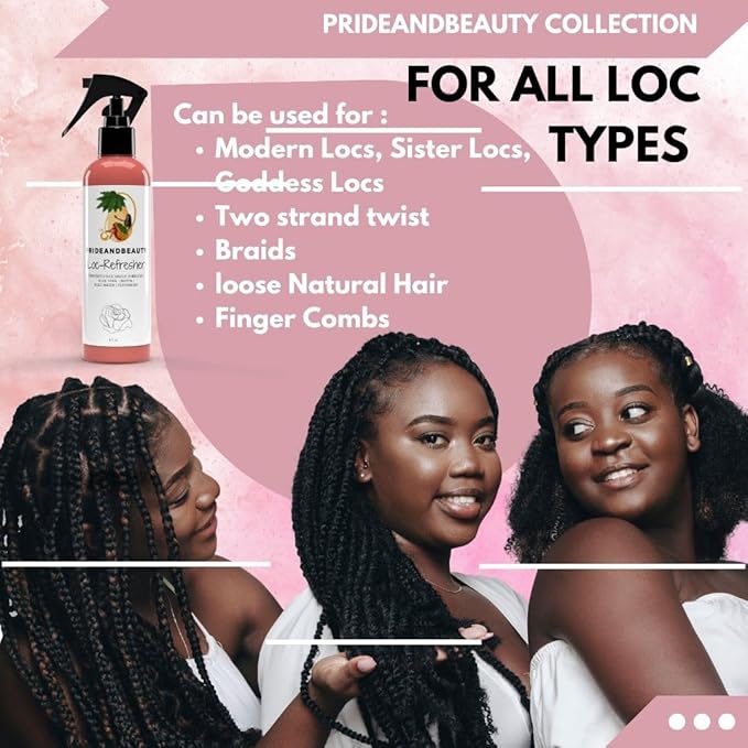 Rose Water For Locs, Daily Moisturizing Refreshing Spray, Rose Water For Hair, Rosewater and Peppermint Hair Scalp Moisturizer. (8 OUNCES)