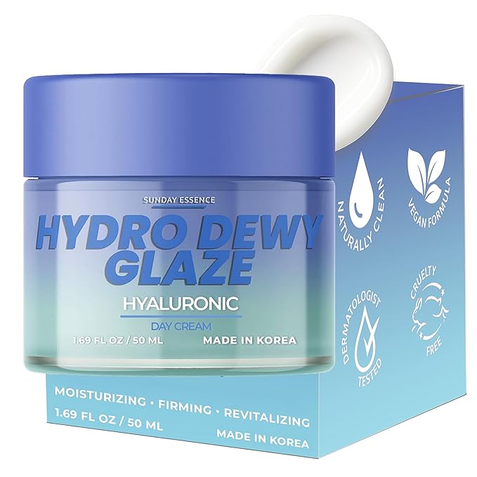 Hyaluronic Acid Day Cream - Dermatologist Tested, Anti-Aging, Korean Skin Care, Hydrates & Smooths Dry Skin, Improves Texture & Firmness - Clean Beauty, Vegan, Non-GMO - 1.69 Fl Oz