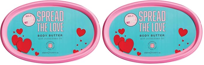 So...?…? Sorry Not Sorry Spread The Love Body Butter - Infused with Hemp Seed Oil and Almond Scent - Reviving, Nourishing Body Lotion for Women - 8.45 oz (Pack of 2)