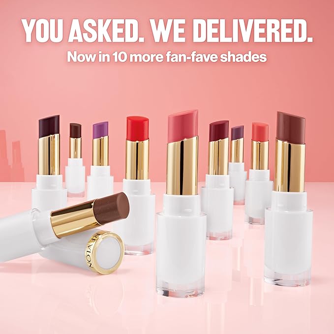 REVLON Super Lustrous Glass Shine Balm, Hydrating Tinted Lip Balm with Hyaluronic Acid, Aloe & Rose Quartz, Light-Medium Coral Lipstick, NEW Shade, 019 Dewy Peach, 0.11 oz