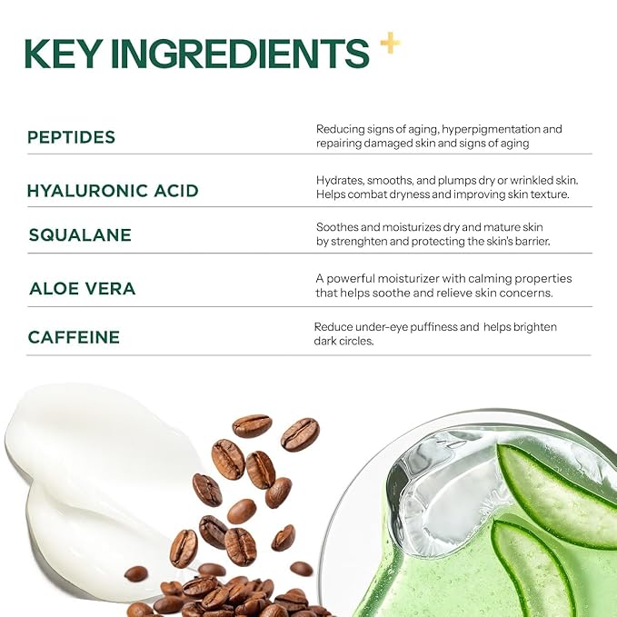 Fortify Skincare Under Eye Cream - Puffy Eyes and Dark Circles Treatment - Peptides, Hyaluronic Acid & Squalane - 3-in-1: Detox, Treat, Boost - Dermatologist Tested - Anti-Aging Korean Skincare - 2 Pk