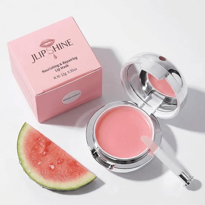 JLIPSHINE Overnight Lip Mask Nourishing & Repairing Lip Balm Deep Hydration with Mineral Rich Formula, Waterproof-(Watermelon)