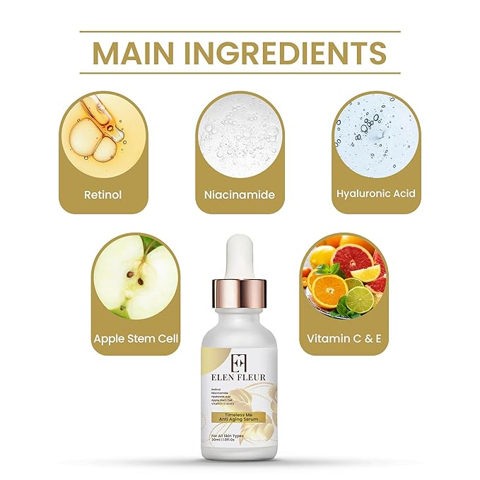 Retinol Collagen Serum – Hydrating & Firming Face Serum with Hyaluronic Acid, Niacinamide, Vitamin C & E – Promotes Smooth, Radiant & Elastic Skin – 30ml
