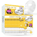 esfolio Honey Essence Face Mask – Hydrating & Nourishing Sheet Mask for Dry, Dull, Sensitive Skin – Moisturizing Face Treatment with Natural Honey Extract (Pack of 10)