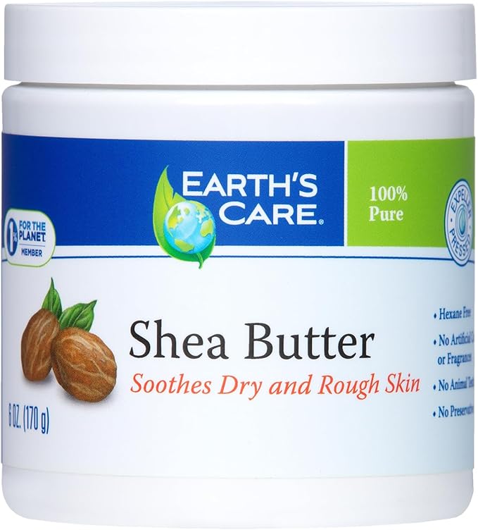 Earth's Care Shea Butter - 100% Pure Natural African Shea Butter for Body, Hair and DIY Projects 6 OZ