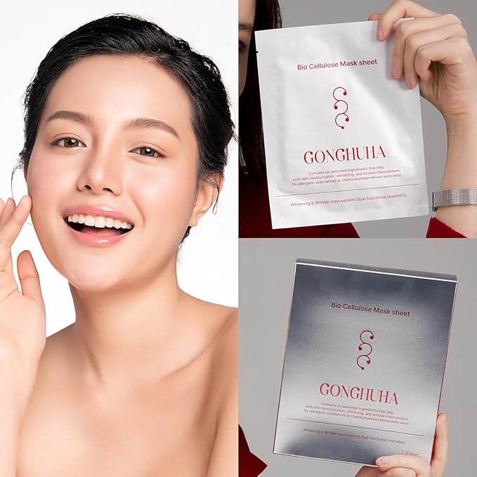 Red Ginseng Bio Cellulose Face Mask - Deep Hydrating Sheet Mask with Honeysuckle & Cica - Soothing Korean Skincare for Glowing Skin - 1 Sheet