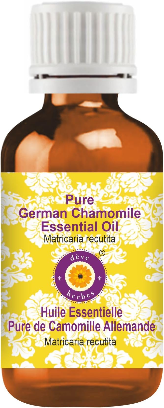Deve Herbes Pure German Chamomile Essential Oil (Matricaria recutita) Steam Distilled 50ml (1.69 oz)