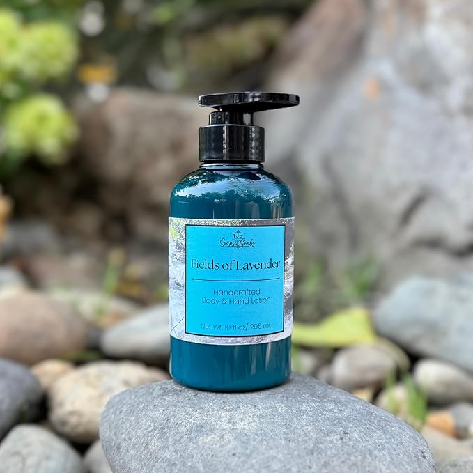 PJ's Fields of Lavender Handcrafted Luxury Body Lotion – Moisturizing, Non-Greasy Skincare with Natural Ingredients, Paraben-Free & Cruelty-Free, 10 oz