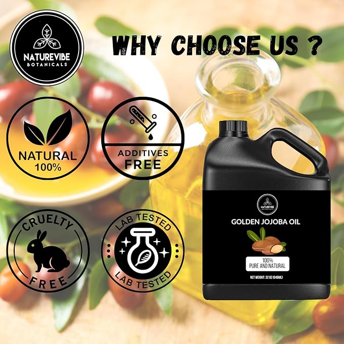 Naturevibe Botanicals Jojoba Oil 32oz and Sweet Almond Oil 32oz | Oil Combo