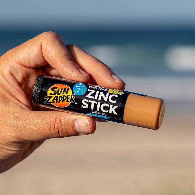 Sun Zapper Zinc Oxide Sunscreen Stick SPF 50+ Medium Skin Tone – Mineral Sunscreen for Face and Body, Water Resistant Sunblock for Sensitive Skin, Travel Size 12g (0.42 oz), Australian Made