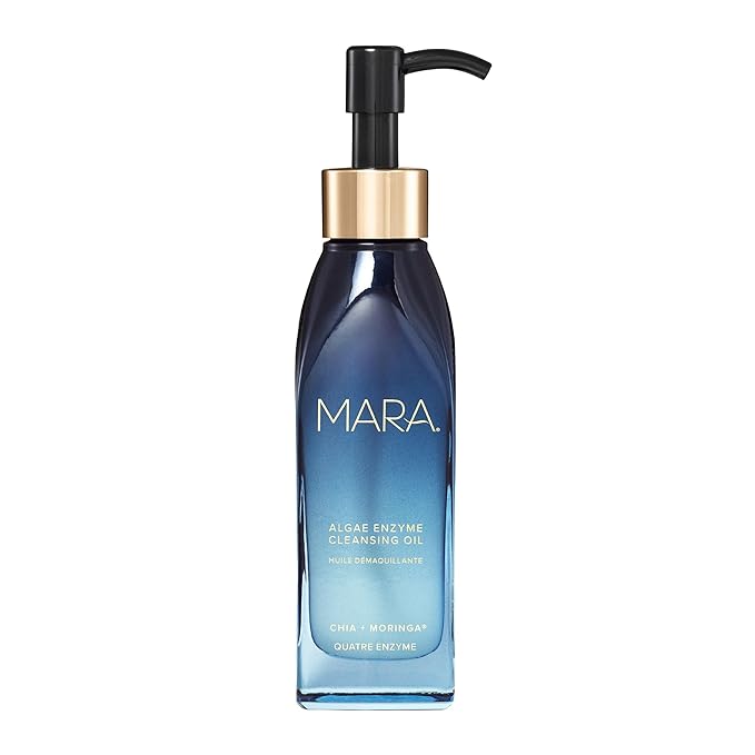 MARA Algae Enzyme Cleansing Oil – Gentle Makeup Remover with Fruit Enzymes, Marine Algae & Antioxidant Oils – Hydrating Face Cleanser for Pores, Sunscreen & Waterproof Makeup (4oz / 120mL)