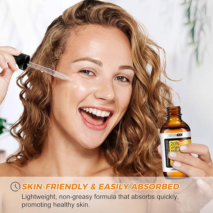 Vitamin C Serum,Anti Aging Facial Serum with Vitamin C,Reduce Dark Spots - Acne & Wrinkles, Brightening Serum, Even Skin Tone, Eye Area, Boost Skin Collagen,Hydrate & Plump Skin 60ml (2pcs)