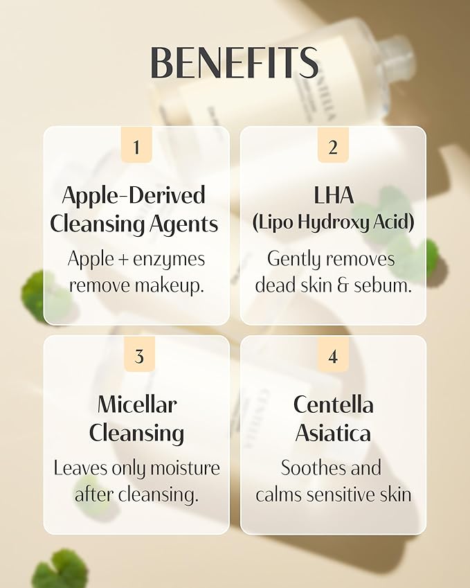 dr.pepti Centella Micellar Cleansing Water – Tear-Free Face & Eye Makeup Remover for Sensitive Dry Skin – Low pH, No-Rinse Formula with 6 Peptides, LHA & Apple Amino Acids, 13.5 fl oz