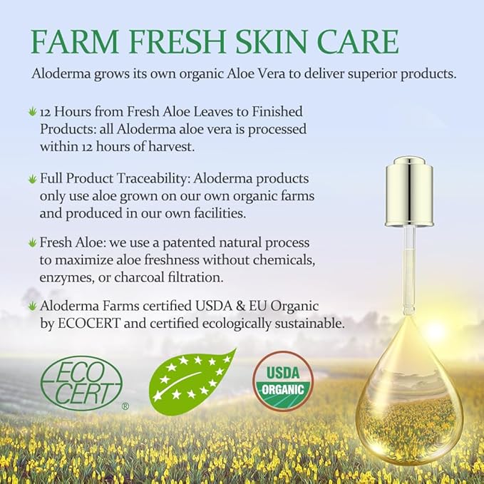 Aloderma Brightening Face Moisturizer with 75% Organic Aloe Vera - Natural Aloe Facial Lotion to Nourish & Restore Radiance for Tired, Dull Skin, Revitalizing Lotion with Niacinamide, Squalane, 3.5oz