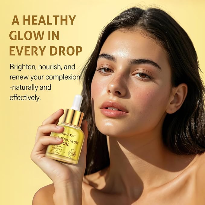 RIHAKO Easter Gifts for Women Turmeric Rosehip Face Oil for Gua Sha – Facial Lymphatic Drainage Oil for Gua Sha Tools, Hydrating Anti-Aging Oil Reduces Fine Lines & Wrinkles, Boosts Radiance