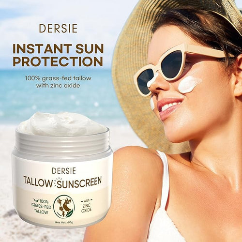(Pack of 2) Dersie Tallow Sunscreen SPF 30 – Mineral UV Defense with Non-Nano Zinc Oxide – Face & Body Sun Protection for Adults & Kids – 100% Grass-Fed Beef Tallow for Moisture Retention (2.12 oz)