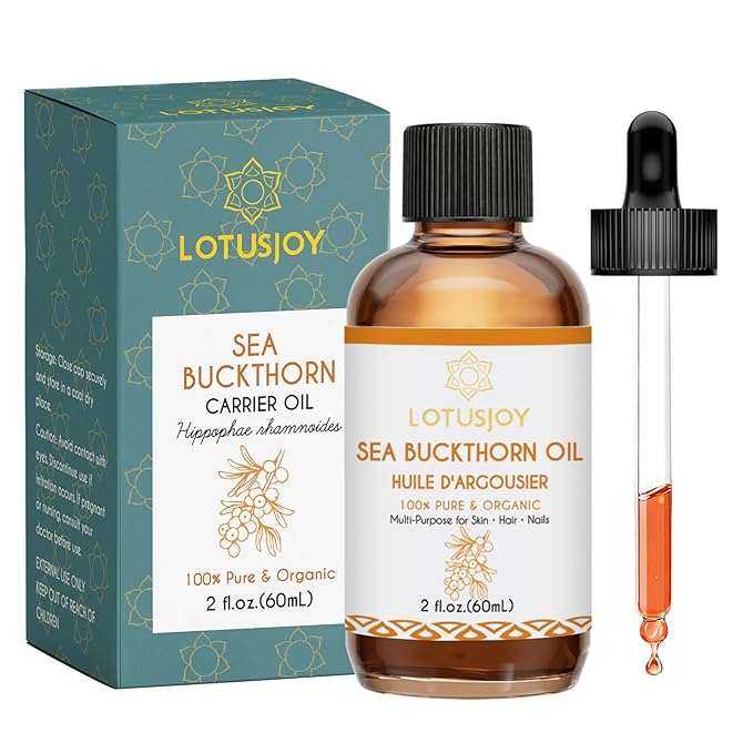 Sea Buckthorn Oil, 100% Pure & Organic, Multi-Purpose for Skin Hair Nails, 2 fl oz (60mL)