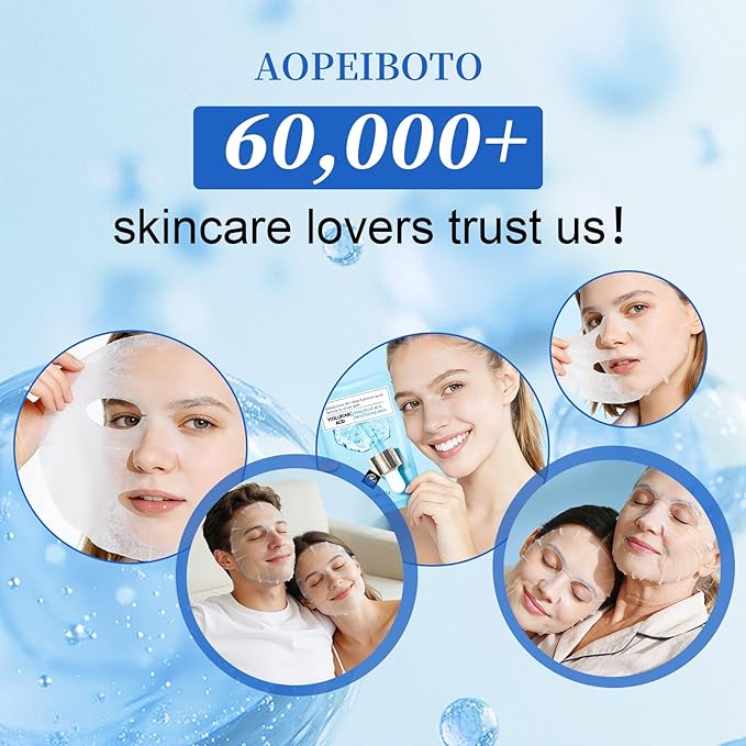 Hyaluronic Acid Face Mask for Skin Hydrating Seekers: 4-Layer Hydrating Banishing Tightness - Instantly Replenish Skin Moisture and Fade Fine Lines Caused By Dryness