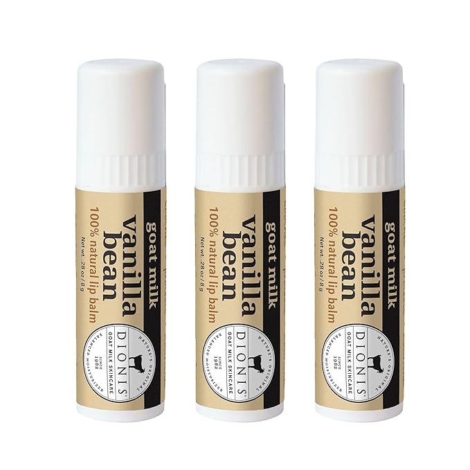 Dionis Goat Milk Lip Balm Vanilla Bean 0.28 oz (Pack of 3)