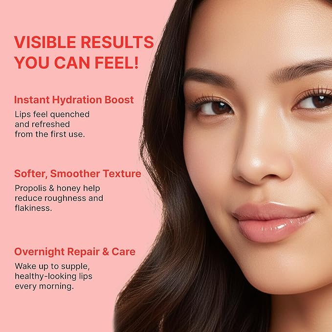 Korean Skincare Propolis Honey Lip Sleeping Mask – Nourishing Overnight Lip Treatment for Dry & Chapped Lips, K-Beauty Hydrating Lip Balm with Propolis Extract, Repairs & Softens Lips (20g)