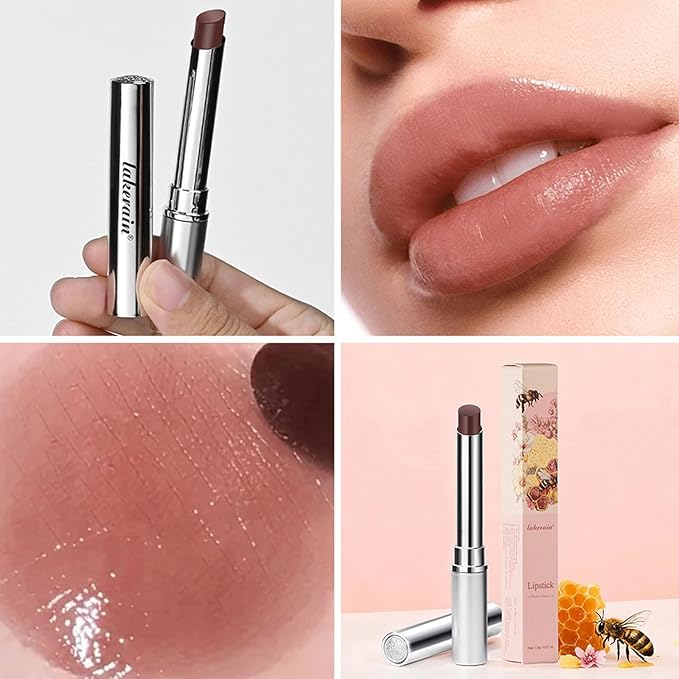 Honey Lipstick Sheer Tinted Lip Balm, Hydrating & Nourishing, Natural Glossy Finish, Moisturizing Lip Color for All Skin Tones Women, Nude