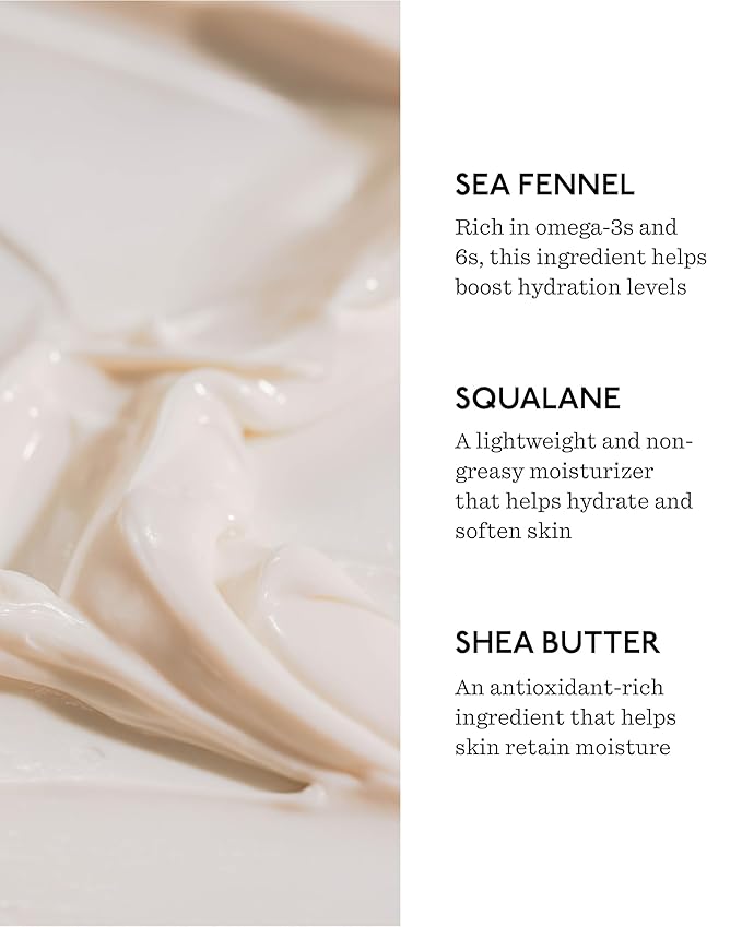 Body Butter - 3.3 fl oz Nutrient-Dense Hydrating Body Butter with Sea Fennel & Shea Butter - Lightweight, Fast-Absorbing, Fragrance-Free - Vegan & Cruelty-Free