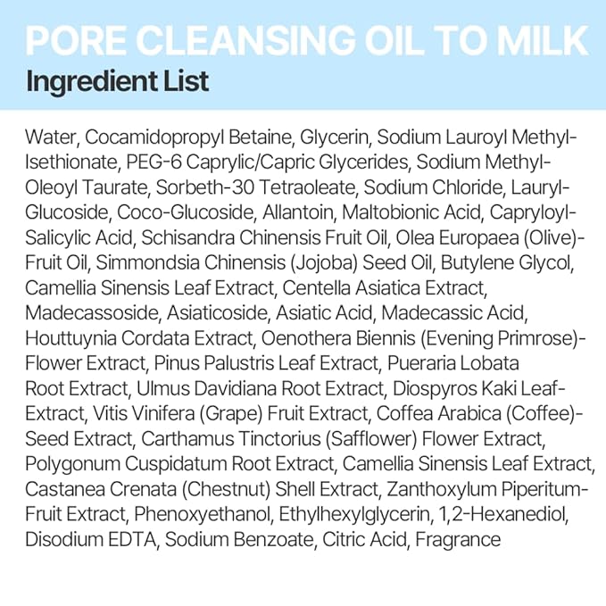 AVEA Pore Cleansing Oil to Milk - Traditional Korean Schisandra Seed Oil | Madecassoside & Asiaticoside | Gentle Hydrating Cleanser for Refining & Smoothing - 3.38 fl oz / 100ml