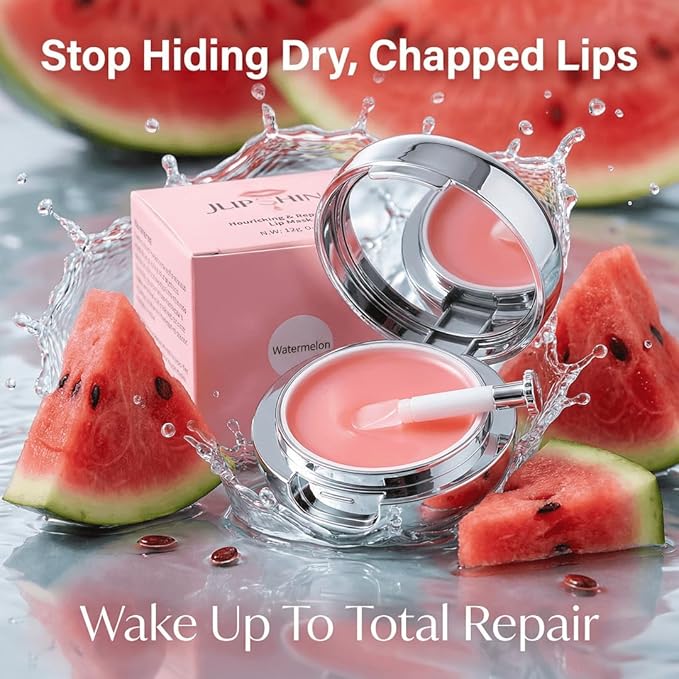 JLIPSHINE Overnight Lip Mask Nourishing & Repairing Lip Balm Deep Hydration with Mineral Rich Formula, Waterproof-(Watermelon)
