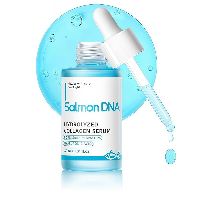 PDRN Serum with Salmon DNA, Hyaluronic Acid & Peptides, Anti-Aging Face Treatment for Firming, Plumping & Refining Skin Texture, Korean Recipe Skincare, 30ml