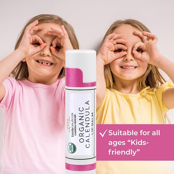 2 Pack Organic Calendula + Raspberry Lip Balm