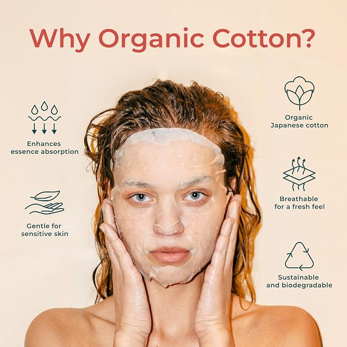 INNA ORGANIC Sheet Mask - Nexty Award Finalist, Sleep Well Glow, Overnight Renewal, Restful Healing｜EWG & COSMOS certified (Pack of 3) | Blue Tansy Essential Oils Infused Skin Care