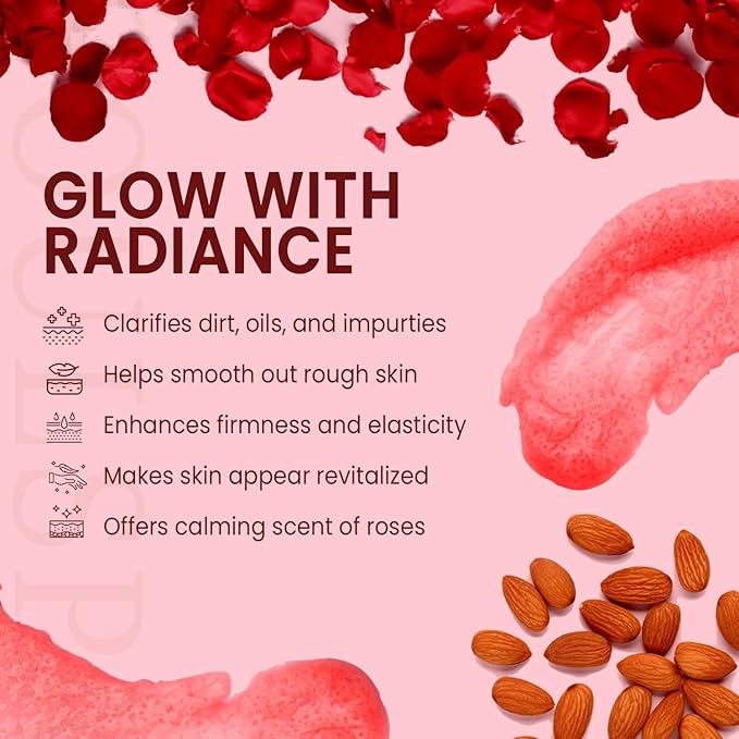 SOULSPA PURE Rose & Almond Body & Foot Scrub - Rejuvenating & Hydrating Exfoliating Body Scrub for Luxurious Skin Care, 10 oz