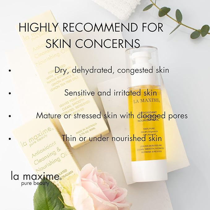 Antioxidant Cleansing and Nourishing Oil, Gentle Makeup Remover & Hydrating Facial Cleanser (2.7 Fl Oz / 80ml)