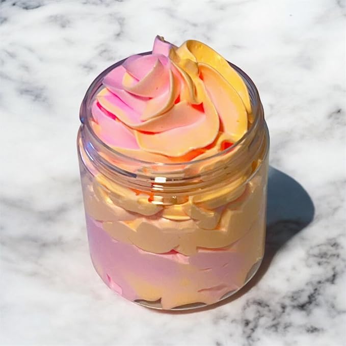 Whipped Body Butter, Peach & Mango Scented Body Moisturizer 4oz; Mango Butter and Shea Butter for Sensitive, Dry Skin, Non-Greasy, Soft & Creamy, Natural Skincare – Vegan