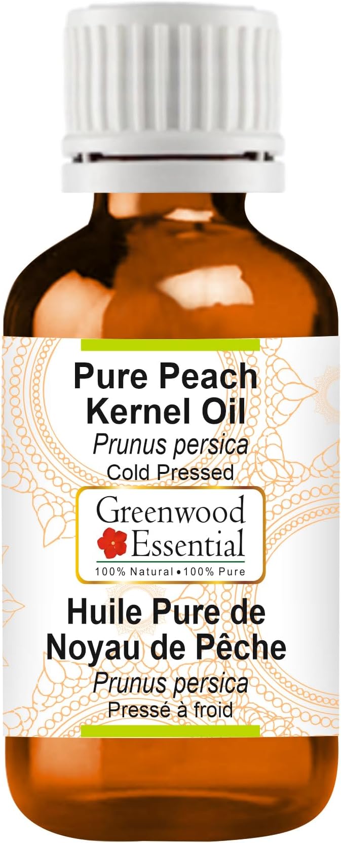 Greenwood Essential Pure Peach Kernel Oil (Prunus persica) Cold Pressed 10ml (0.33 oz)